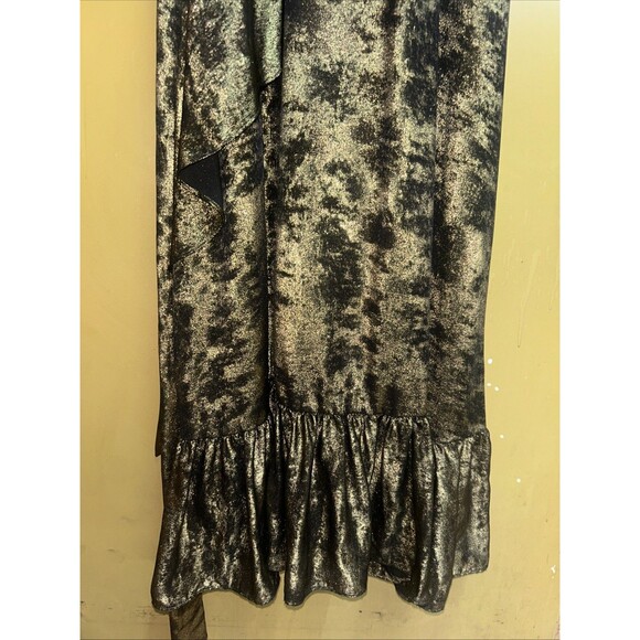 Women’s Alex Marie sleeveless, ruffled, black and gold maxi gown, Sz 6, NWT - Picture 4 of 10